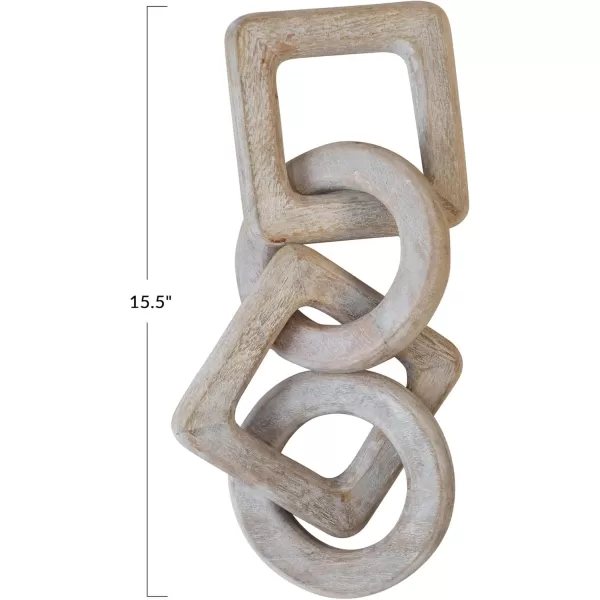 Creative CoOp Mango Wood Chain Dcor Whitewashed Natural