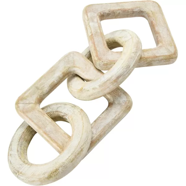 Creative CoOp Mango Wood Chain Dcor Whitewashed Natural