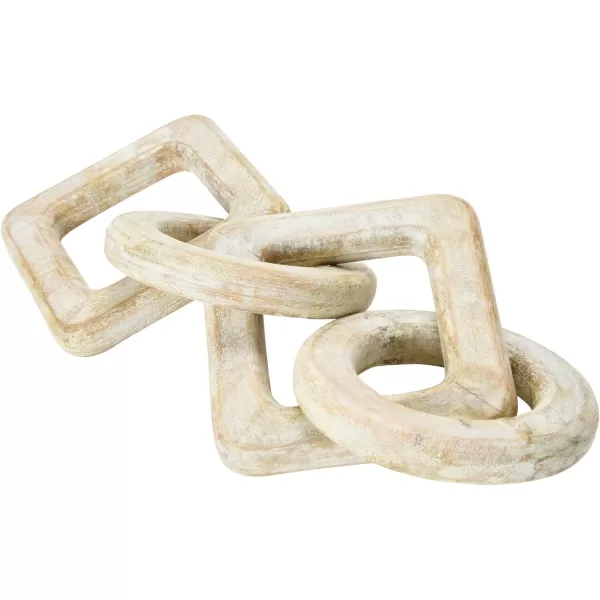 Creative CoOp Mango Wood Chain Dcor Whitewashed Natural