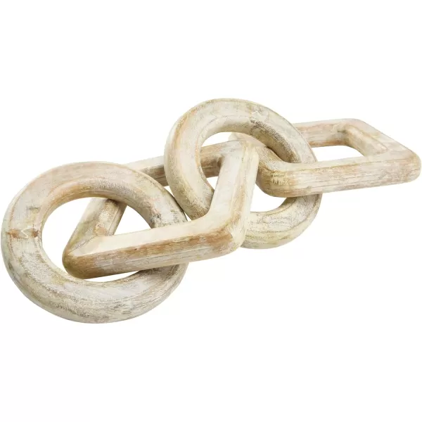 Creative CoOp Mango Wood Chain Dcor Whitewashed Natural