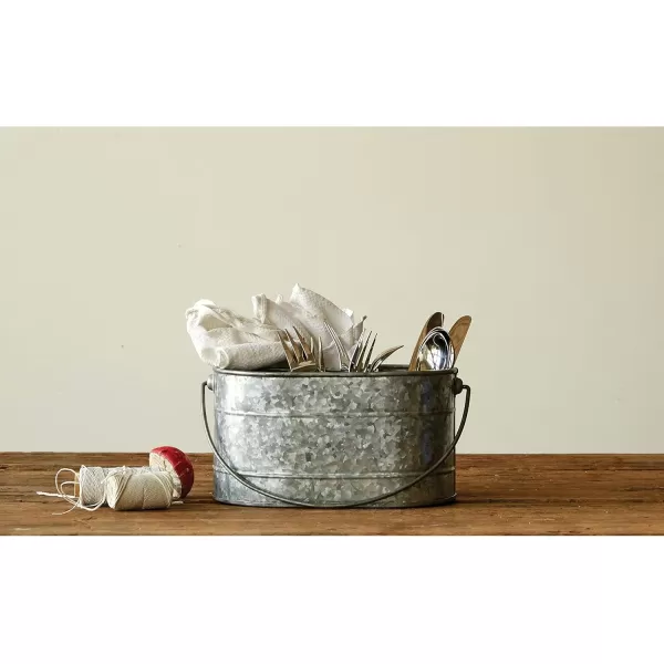 Creative CoOp Metal Bucket with 4 Compartments and Handle