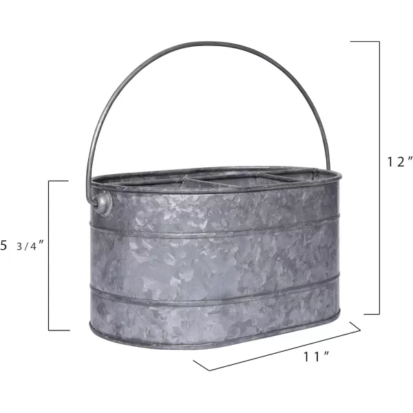 Creative CoOp Metal Bucket with 4 Compartments and Handle
