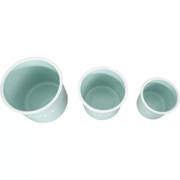 Creative CoOp Metal Containers with Lids Coffee Tea Sugar Set of 3 SizesDesignsMint Green
