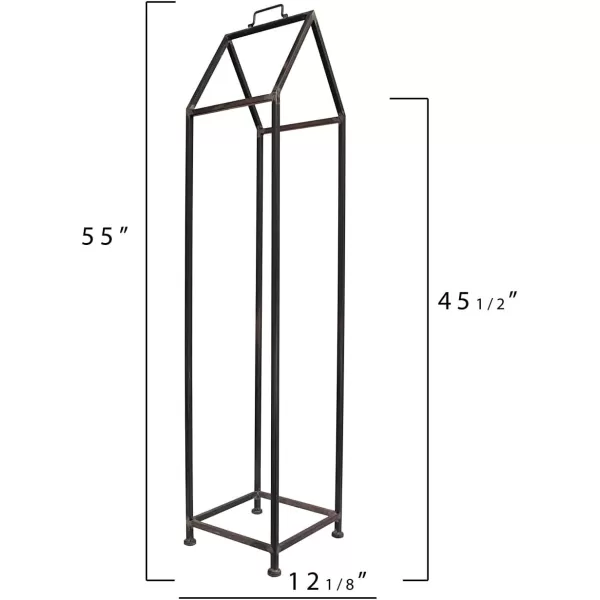 Creative CoOp Metal HouseShaped Fire Wood Holder with Handle Gold FinishBlack