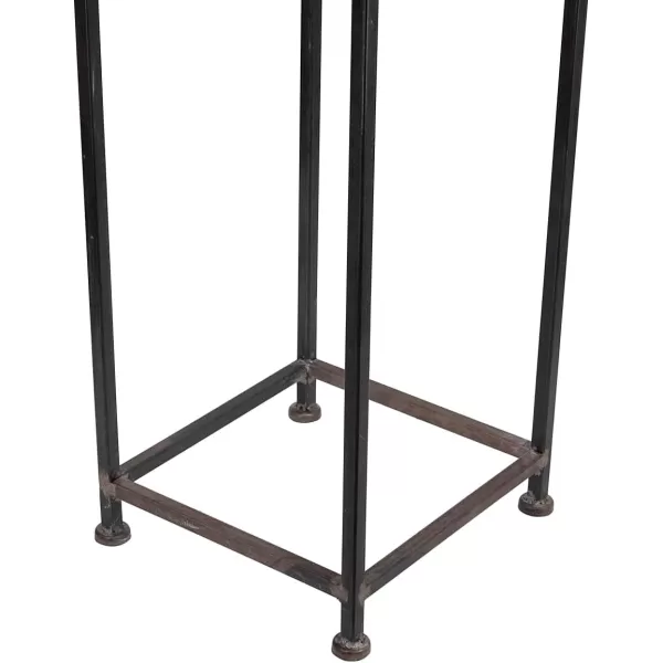 Creative CoOp Metal HouseShaped Fire Wood Holder with Handle Gold FinishBlack