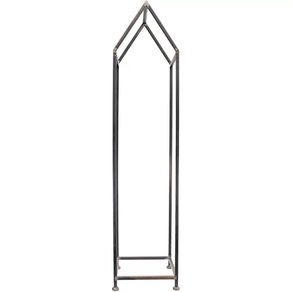 Creative CoOp Metal HouseShaped Fire Wood Holder with Handle Gold FinishBlack