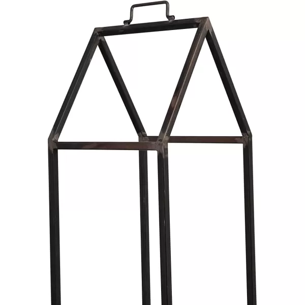 Creative CoOp Metal HouseShaped Fire Wood Holder with Handle Gold FinishBlack