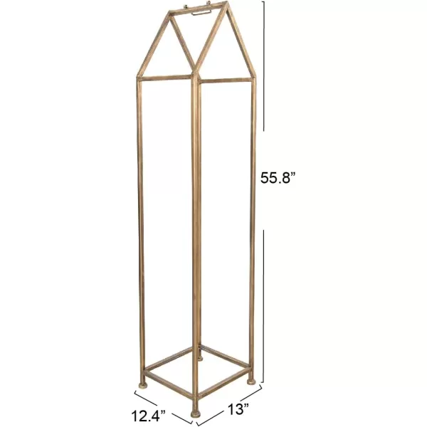 Creative CoOp Metal HouseShaped Fire Wood Holder with Handle Gold FinishGold