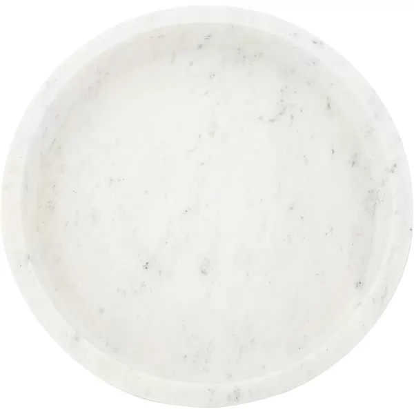 Creative CoOp Minimalist Round Carved Marble Tray or Charcuterie Board White 8quot12