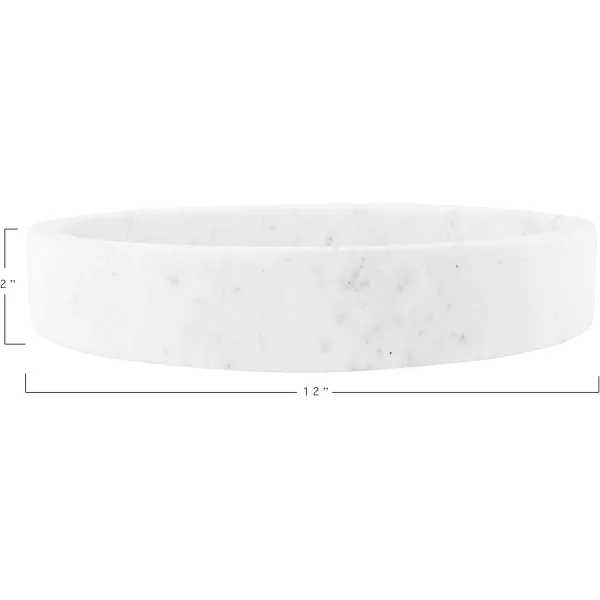 Creative CoOp Minimalist Round Carved Marble Tray or Charcuterie Board White 8quot12