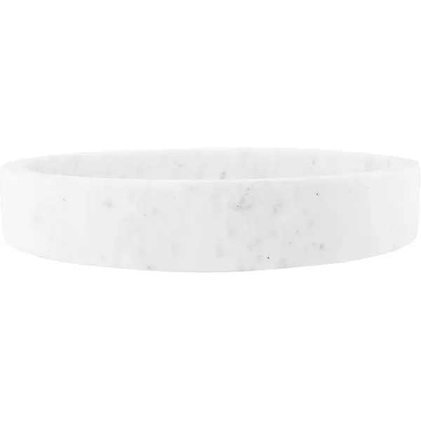 Creative CoOp Minimalist Round Carved Marble Tray or Charcuterie Board White 8quot12