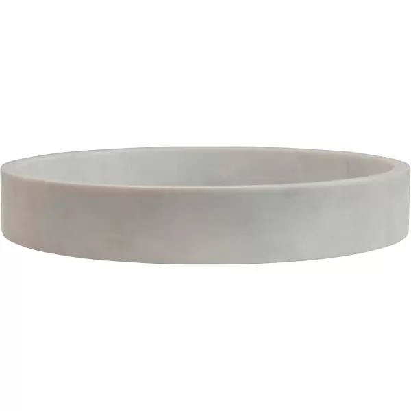 Creative CoOp Minimalist Round Carved Marble Tray or Charcuterie Board White 8quot12