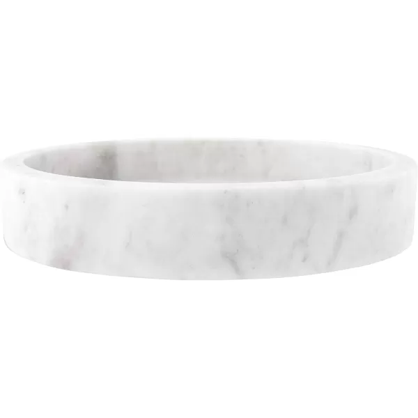 Creative CoOp Minimalist Round Carved Marble Tray or Charcuterie Board White 8quot8