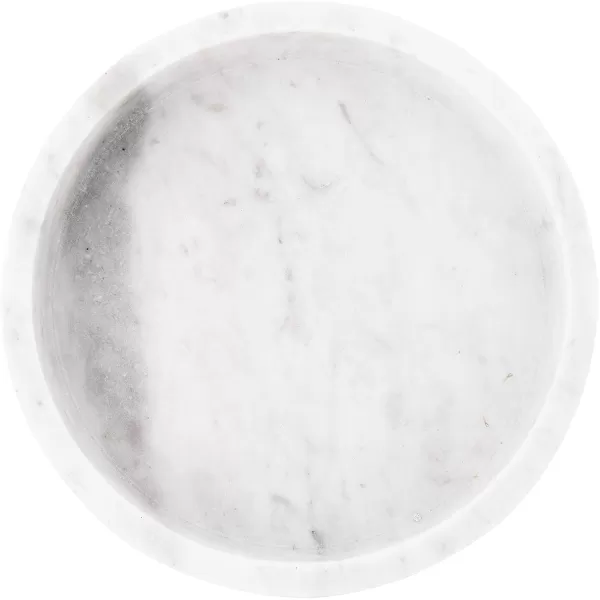 Creative CoOp Minimalist Round Carved Marble Tray or Charcuterie Board White 8quot8