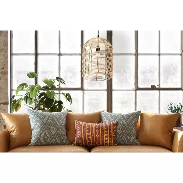 Creative CoOp Modern Boho Hand Woven Rattan Ceiling Light Natural