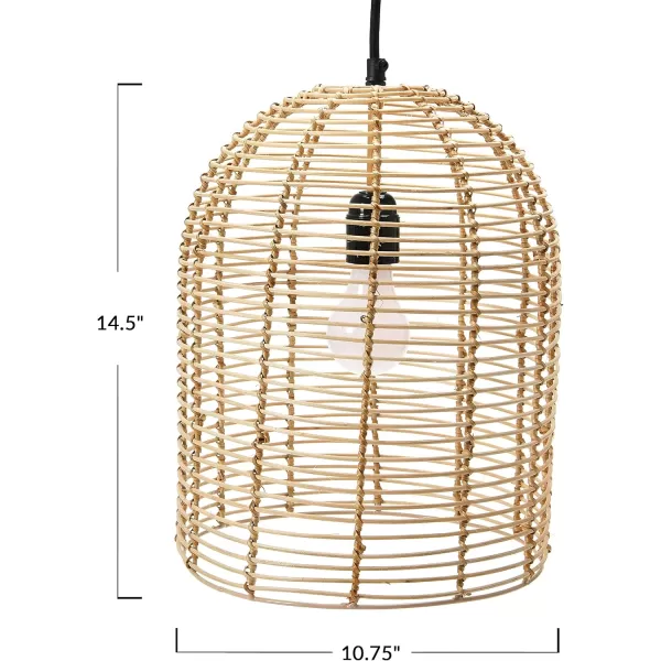 Creative CoOp Modern Boho Hand Woven Rattan Ceiling Light Natural