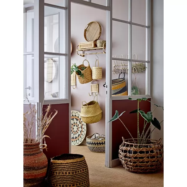 Creative CoOp Modern Decorative Square Woven Rattan and Wood Display Boxes with Glass Top Set of 2 Sizes Natural FinishNatural