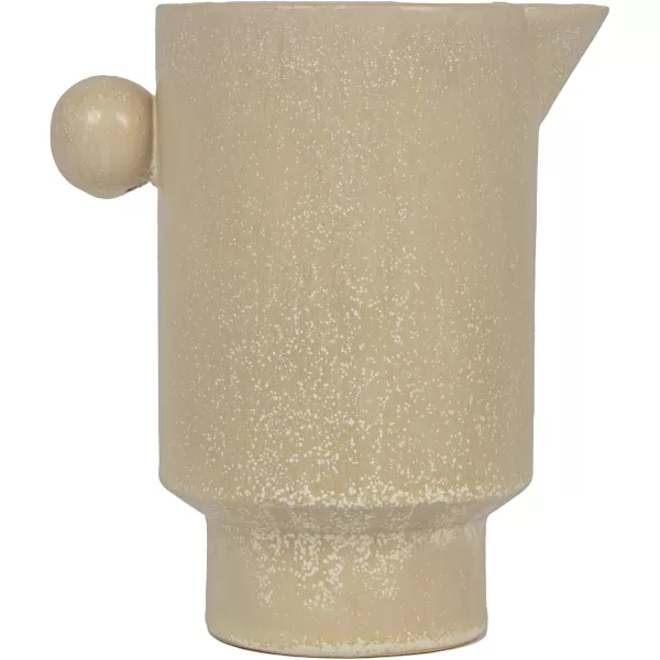 Creative CoOp Modern Small Stoneware Pitcher or Vase Putty Brown  24 ozBeige