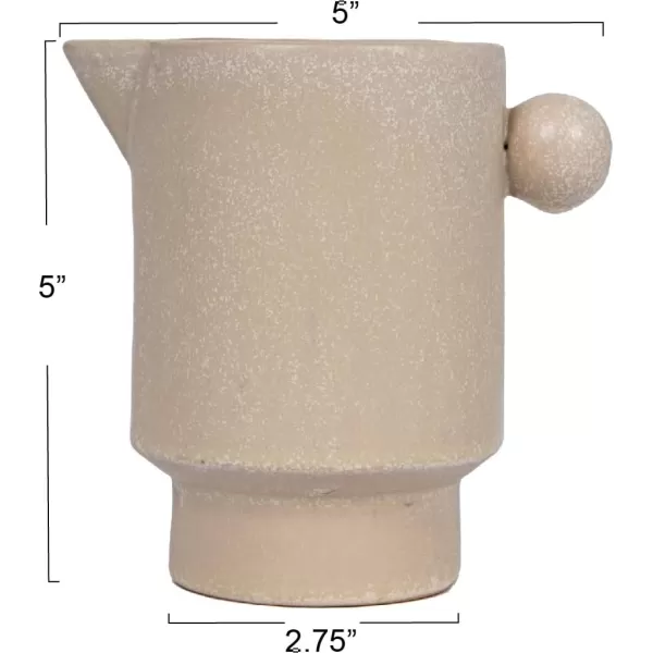 Creative CoOp Modern Small Stoneware Pitcher or Vase Putty Brown  24 ozBeige