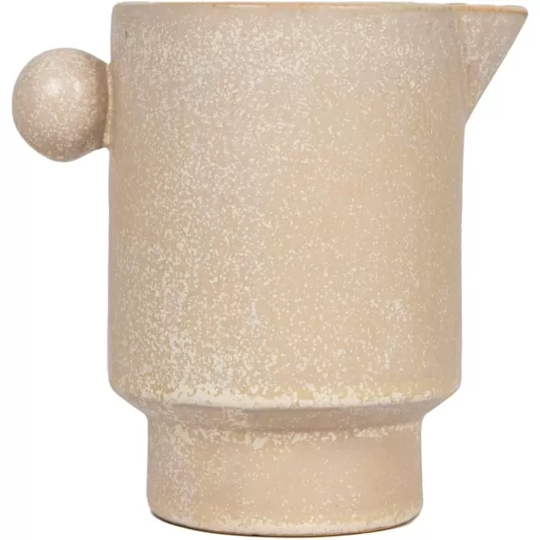 Creative CoOp Modern Small Stoneware Pitcher or Vase Putty Brown  24 ozBeige