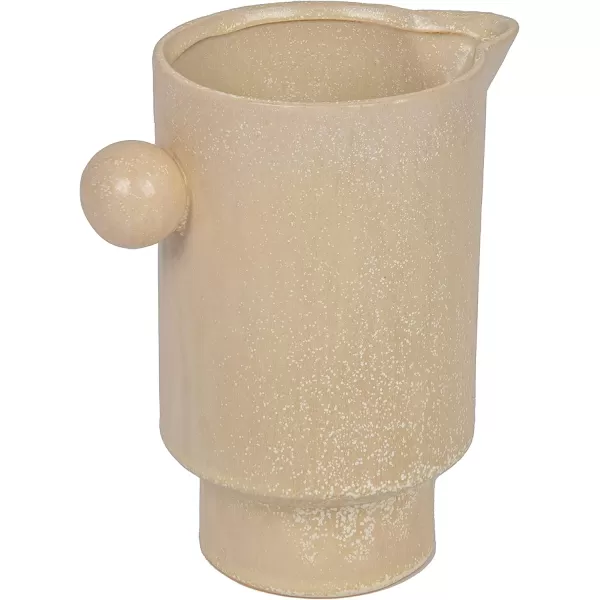 Creative CoOp Modern Small Stoneware Pitcher or Vase Putty Brown  24 ozBeige