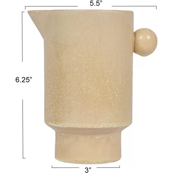 Creative CoOp Modern Small Stoneware Pitcher or Vase Putty Brown  24 ozBeige