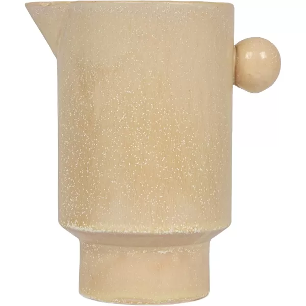 Creative CoOp Modern Small Stoneware Pitcher or Vase Putty Brown  24 ozBeige