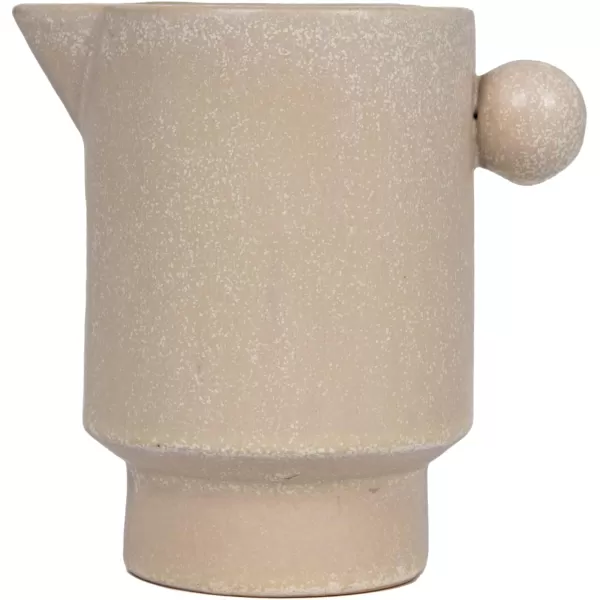 Creative CoOp Modern Small Stoneware Pitcher or Vase Putty Brown  24 ozBeige