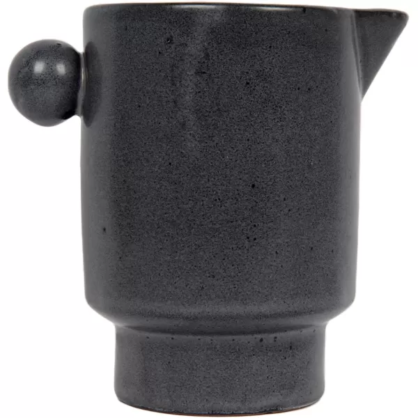 Creative CoOp Modern Small Stoneware Pitcher or Vase Putty Brown  24 ozCharcoal Grey