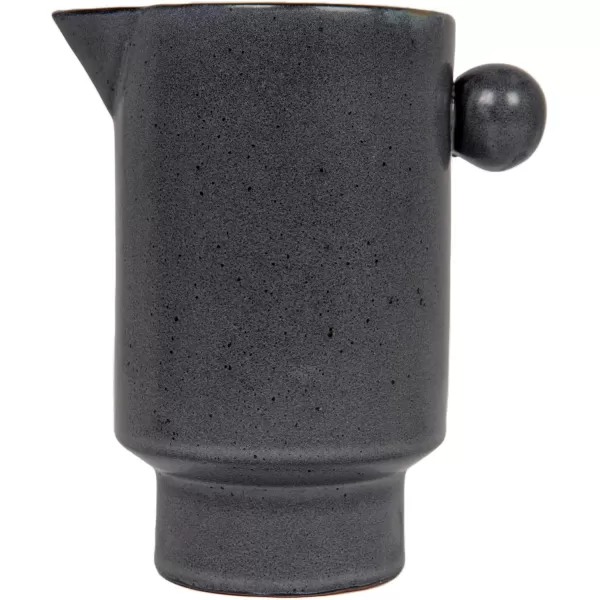Creative CoOp Modern Small Stoneware Pitcher or Vase Putty Brown  24 ozCharcoal Grey