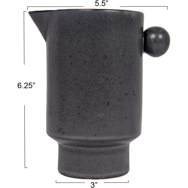 Creative CoOp Modern Small Stoneware Pitcher or Vase Putty Brown  24 ozCharcoal Grey