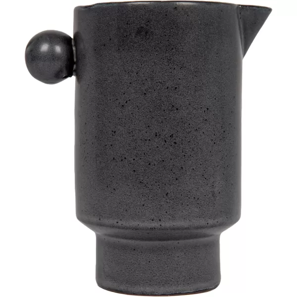 Creative CoOp Modern Small Stoneware Pitcher or Vase Putty Brown  24 ozCharcoal Grey