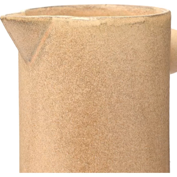 Creative CoOp Modern Small Stoneware Pitcher or Vase Putty Brown  24 ozMustard Taupe