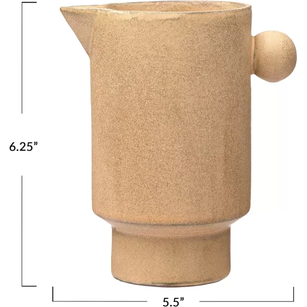 Creative CoOp Modern Small Stoneware Pitcher or Vase Putty Brown  24 ozMustard Taupe