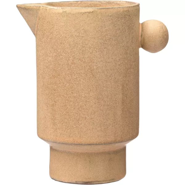 Creative CoOp Modern Small Stoneware Pitcher or Vase Putty Brown  24 ozMustard Taupe
