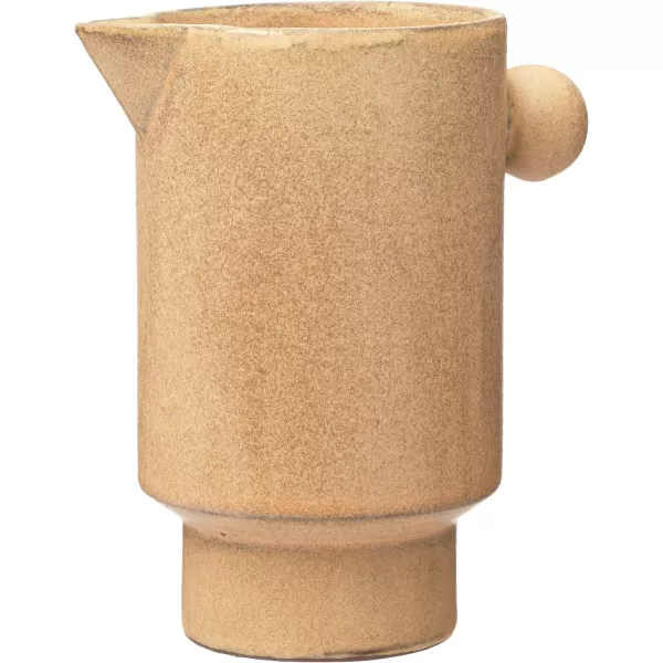 Creative CoOp Modern Small Stoneware Pitcher or Vase Putty Brown  24 ozMustard Taupe