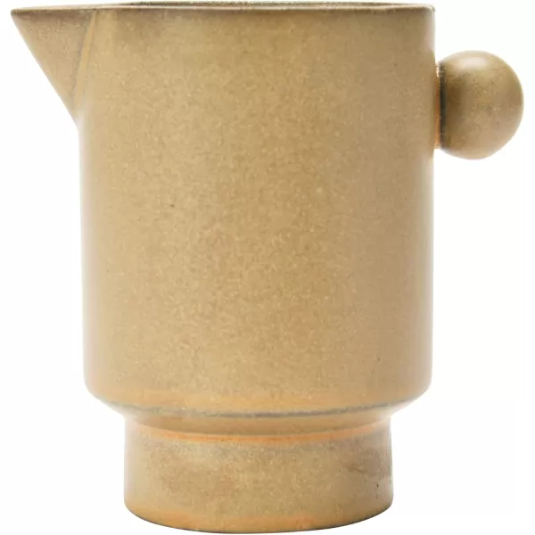 Creative CoOp Modern Small Stoneware Pitcher or Vase Putty Brown  24 ozMustard Taupe