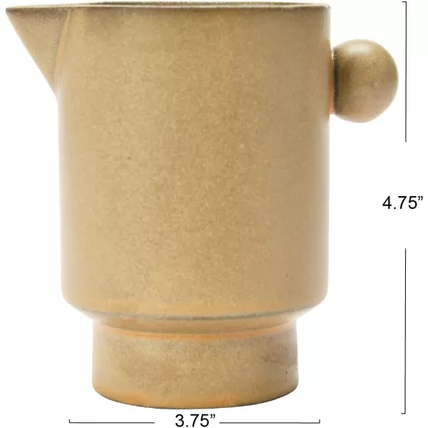 Creative CoOp Modern Small Stoneware Pitcher or Vase Putty Brown  24 ozMustard Taupe
