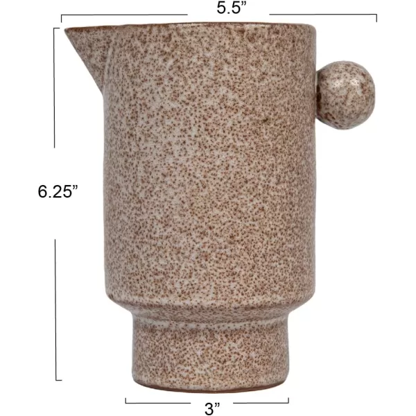 Creative CoOp Modern Small Stoneware Pitcher or Vase Putty Brown  24 ozPutty Brown