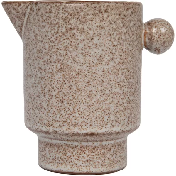 Creative CoOp Modern Small Stoneware Pitcher or Vase Putty Brown  24 ozPutty Brown