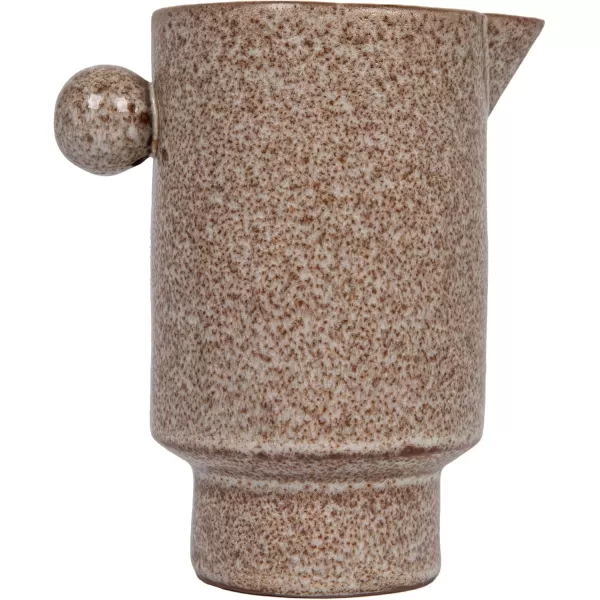 Creative CoOp Modern Small Stoneware Pitcher or Vase Putty Brown  24 ozPutty Brown