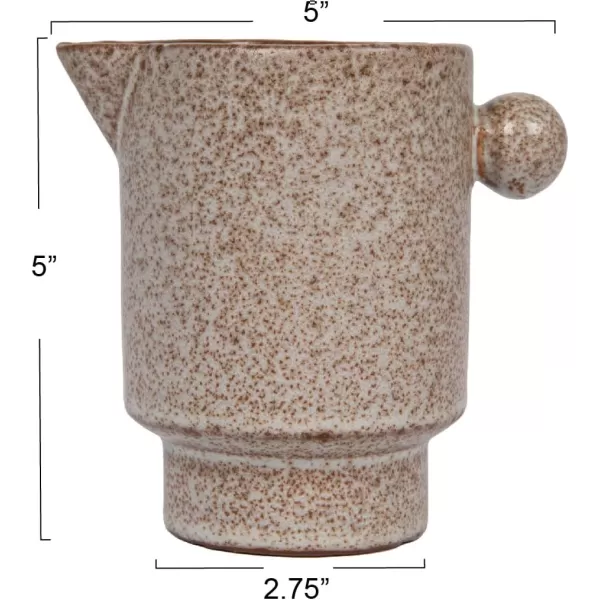 Creative CoOp Modern Small Stoneware Pitcher or Vase Putty Brown  24 ozPutty Brown