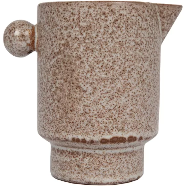 Creative CoOp Modern Small Stoneware Pitcher or Vase Putty Brown  24 ozPutty Brown