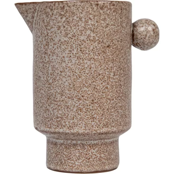 Creative CoOp Modern Small Stoneware Pitcher or Vase Putty Brown  24 ozPutty Brown