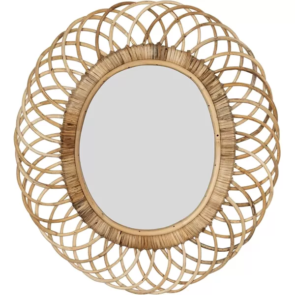 Creative CoOp Oval Woven Bamboo Wall Mirror