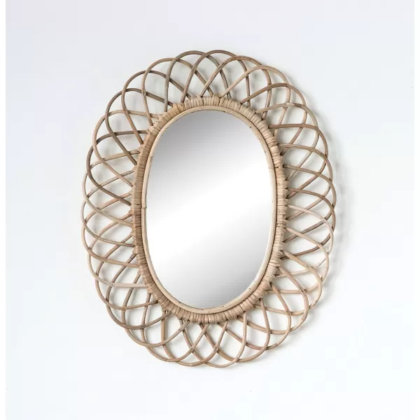 Creative CoOp Oval Woven Bamboo Wall Mirror