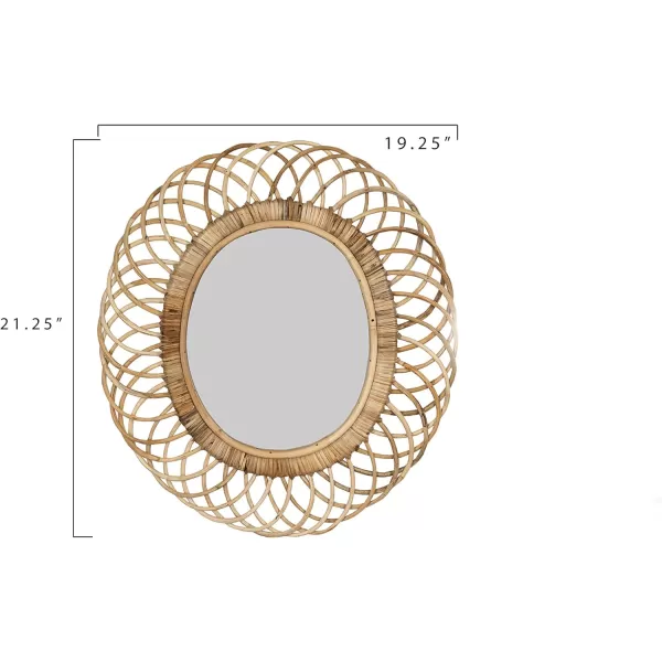 Creative CoOp Oval Woven Bamboo Wall Mirror