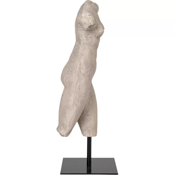 Creative CoOp Plaster Finish Resin Female Body Figure on Metal StandGrey Finish
