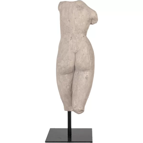 Creative CoOp Plaster Finish Resin Female Body Figure on Metal StandGrey Finish