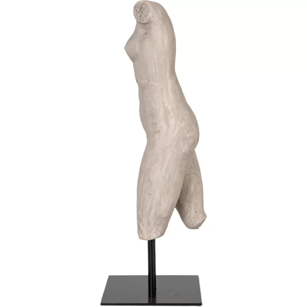 Creative CoOp Plaster Finish Resin Female Body Figure on Metal StandGrey Finish